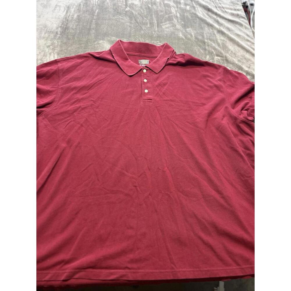 The Foundry Men’s Sz 4XL Red striped Performance Short‎ Sleeve Polo Shirt